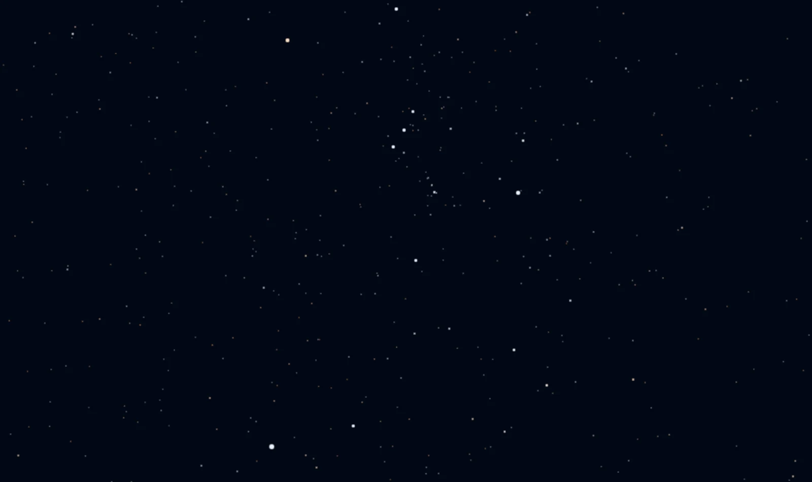 A dark night sky full of stars, with Orion high in the south.