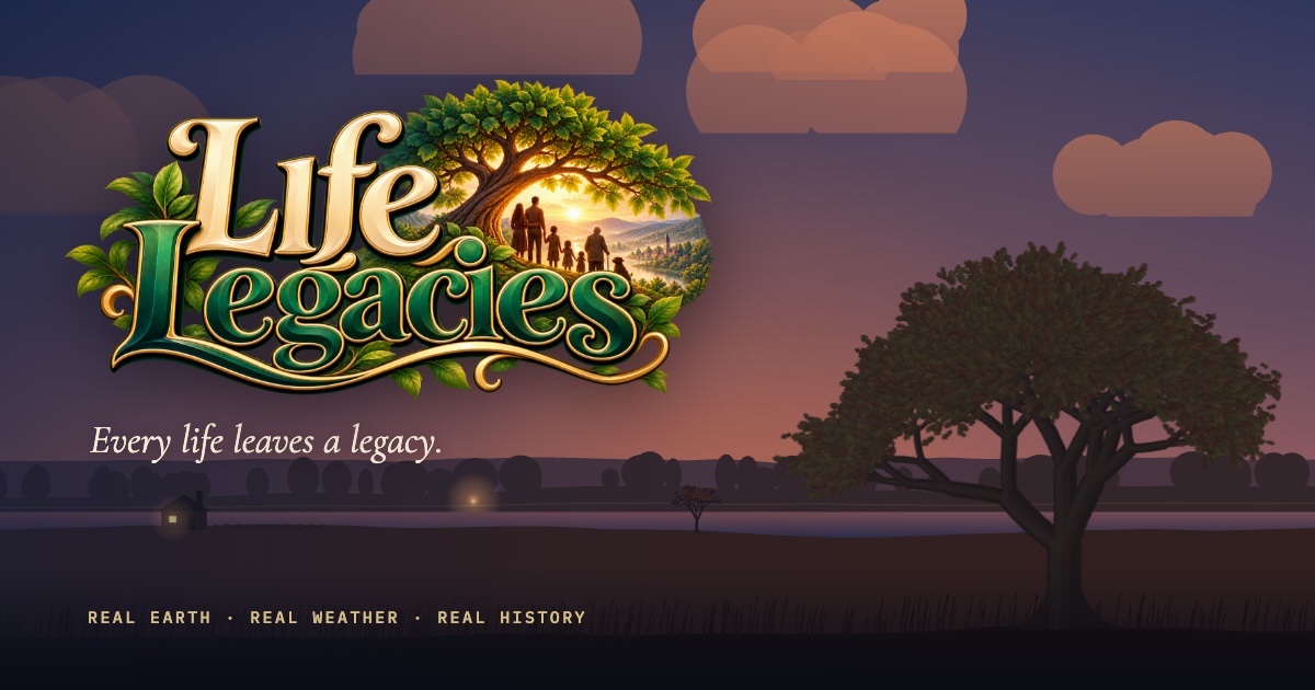 Life Legacies key art at dusk